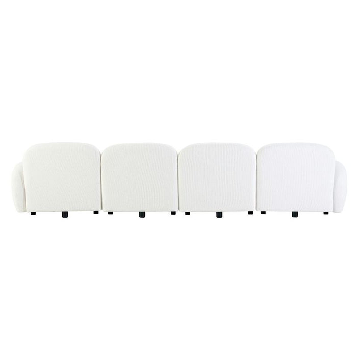 Ramona Modular 4 Seater Sofa - White, Fabric Wood, 338cm