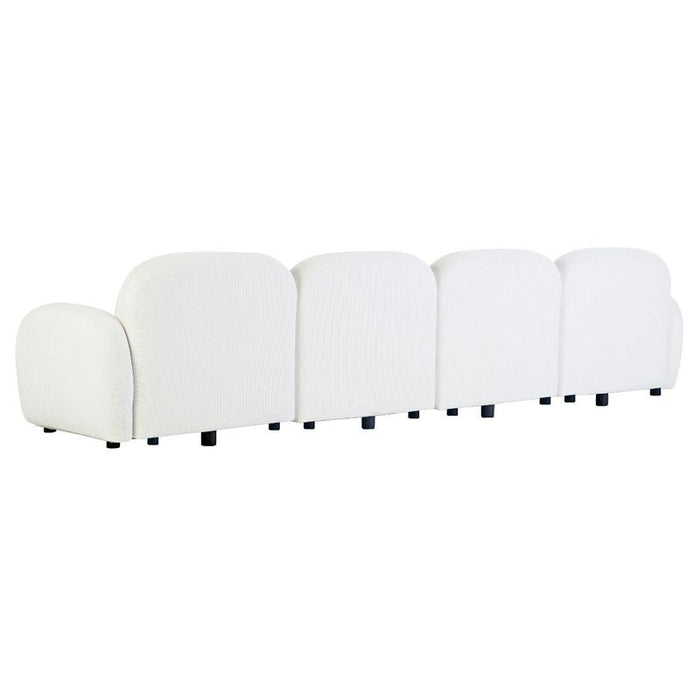 Ramona Modular 4 Seater Sofa - White, Fabric Wood, 338cm