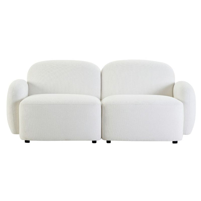 Ramona Modular 2 Seater Sofa - White, Fabric Wood, 184cm