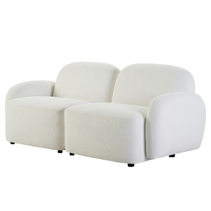 Ramona Modular 2 Seater Sofa - White, Fabric Wood, 184cm