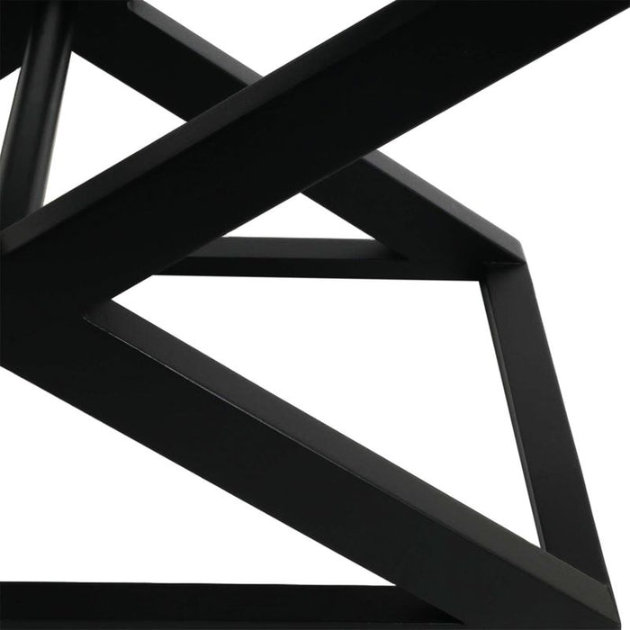 Spencer Black Timber Stool - Salt & Pepper