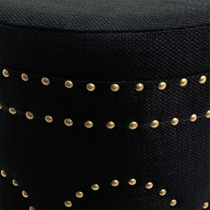 Bradshaw Round Storage Stool - Black Linen