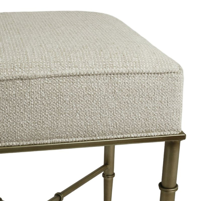 Hacienda Antique Gold Iron Stool - Speckle Ecru