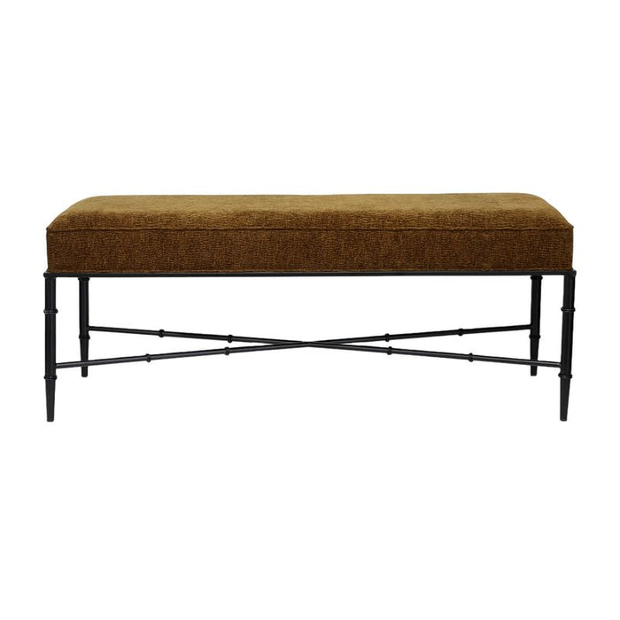 Hacienda Black Iron Bench Ottoman - Butterscotch