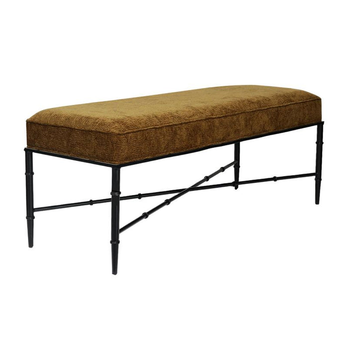 Hacienda Black Iron Bench Ottoman - Butterscotch