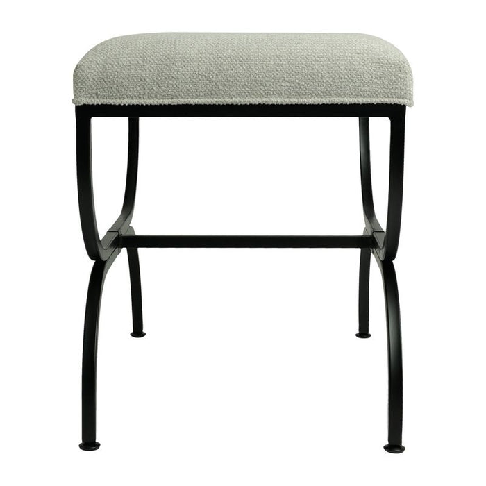 Novak Black Iron Stool - Speckle Ecru