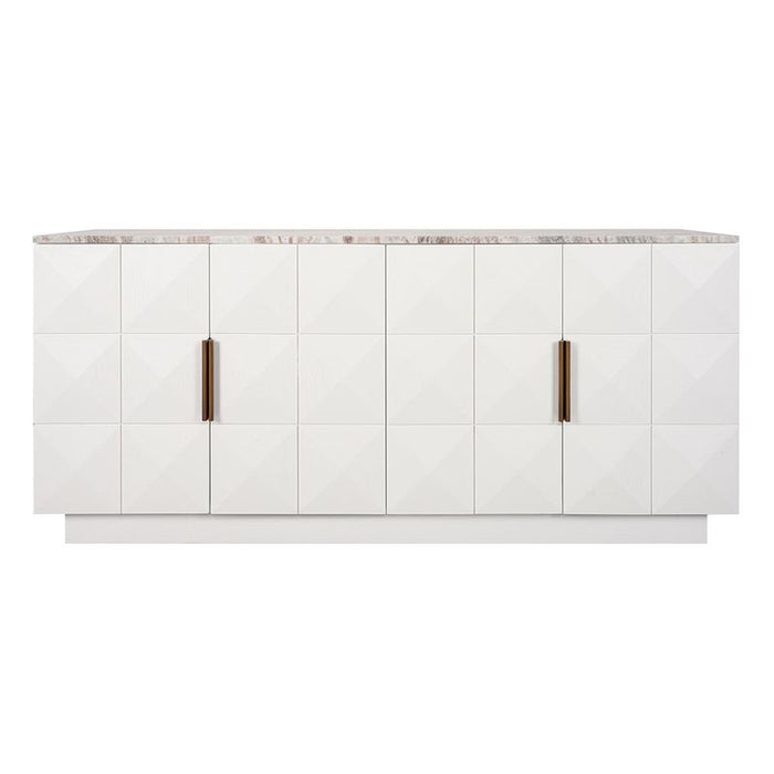 Benedict White Oak Buffet - River Brown Marble, 170cm
