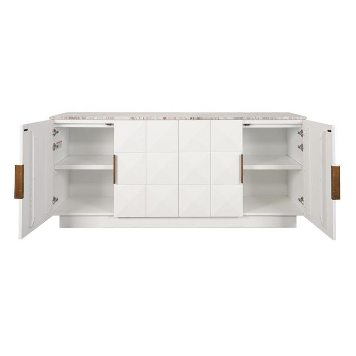 Benedict White Oak Buffet - River Brown Marble, 170cm