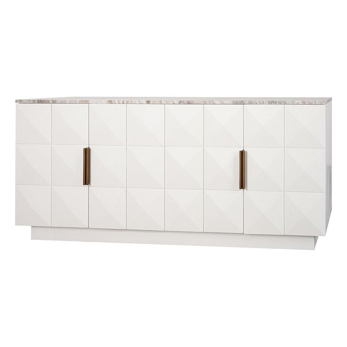 Benedict White Oak Buffet - River Brown Marble, 170cm