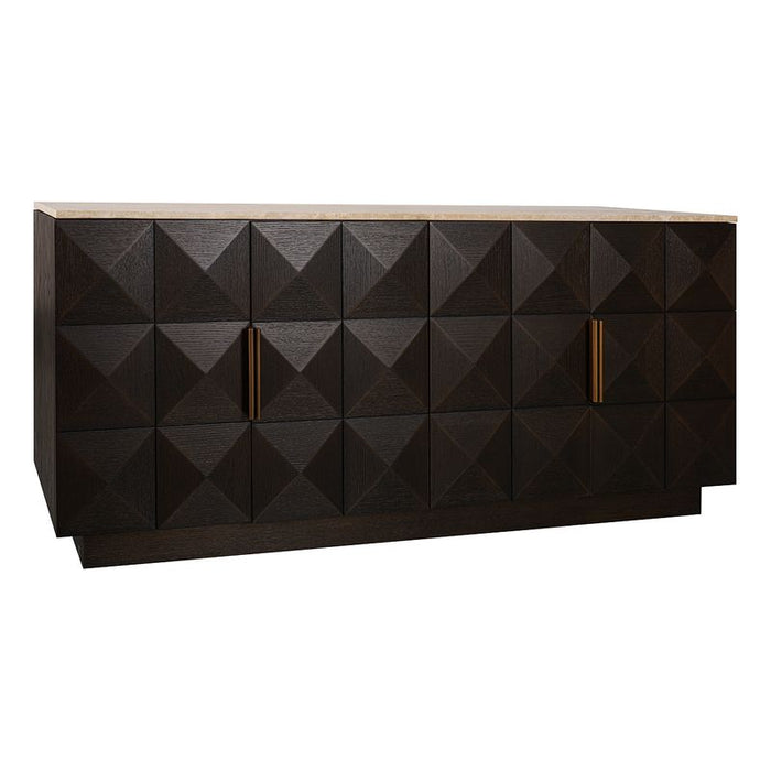 Benedict Smoked Oak Buffet - Travertine, 170cm