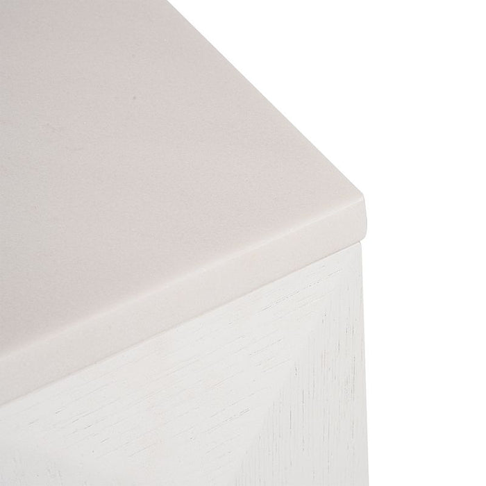Benedict White Oak Bedside Table - White Marble