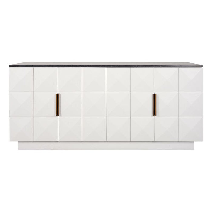 Benedict White Oak Buffet - Black Marble, 170cm