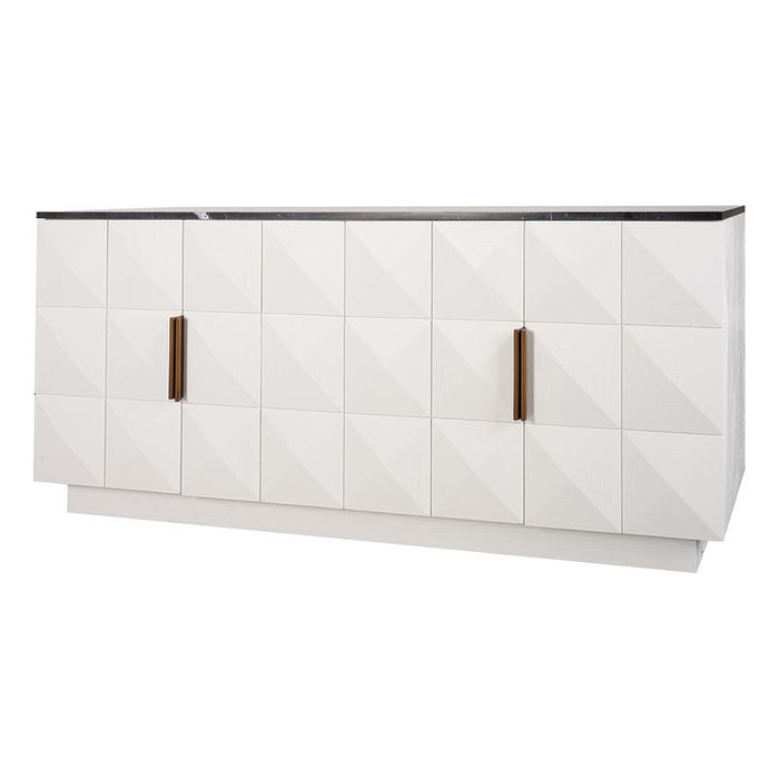 Benedict White Oak Buffet - Black Marble, 170cm