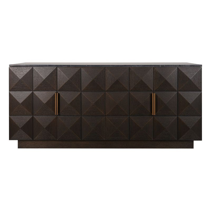 Benedict Smoked Oak Buffet - Black Marble, 170cm