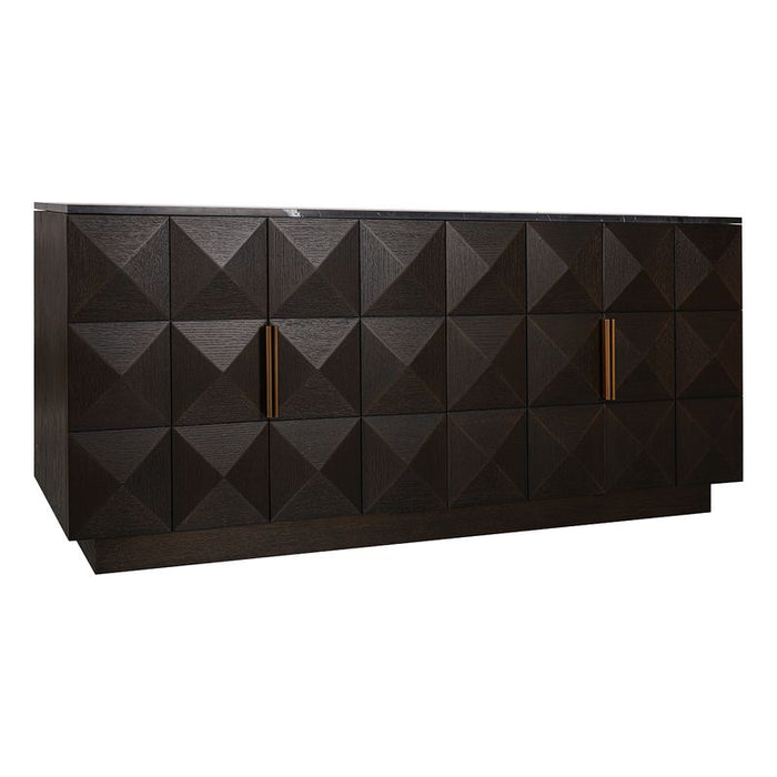 Benedict Smoked Oak Buffet - Black Marble, 170cm