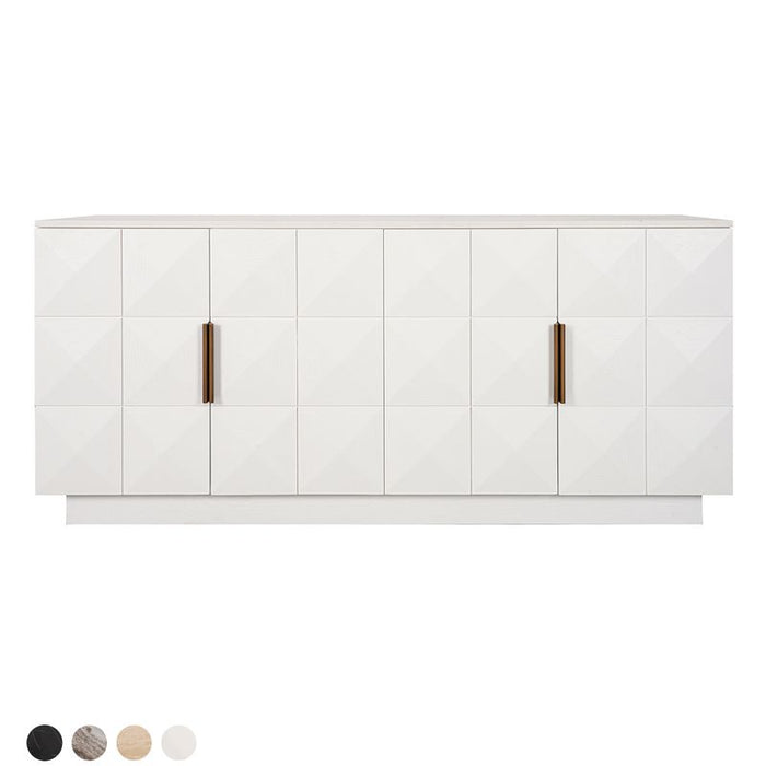Benedict White Oak Buffet - White Marble, 170cm