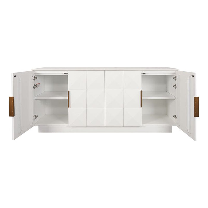 Benedict White Oak Buffet - White Marble, 170cm