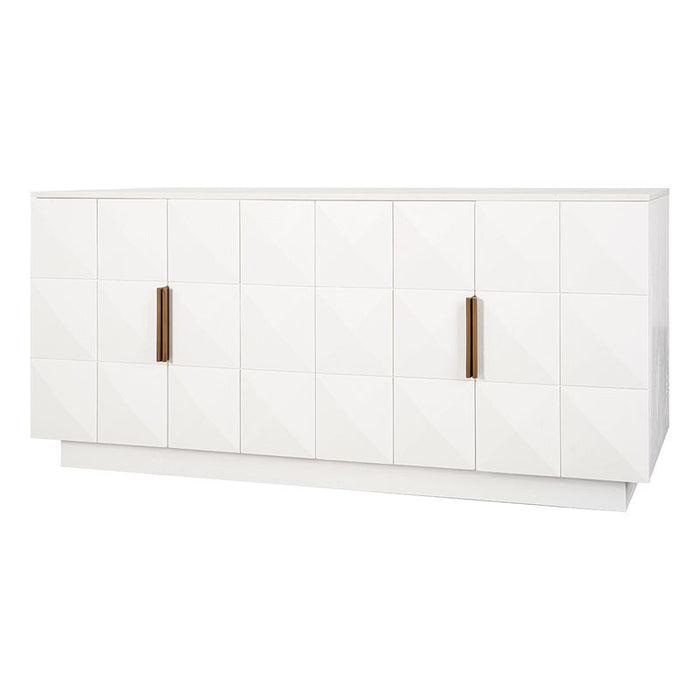 Benedict White Oak Buffet - White Marble, 170cm