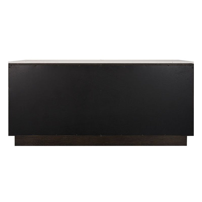 Benedict Smoked Oak Buffet - White Marble, 170cm