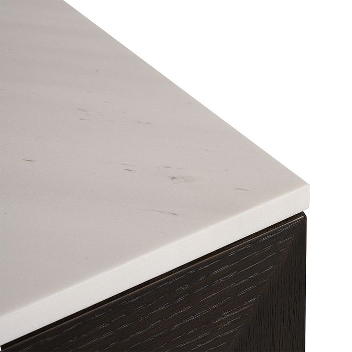 Benedict Smoked Oak Buffet - White Marble, 170cm
