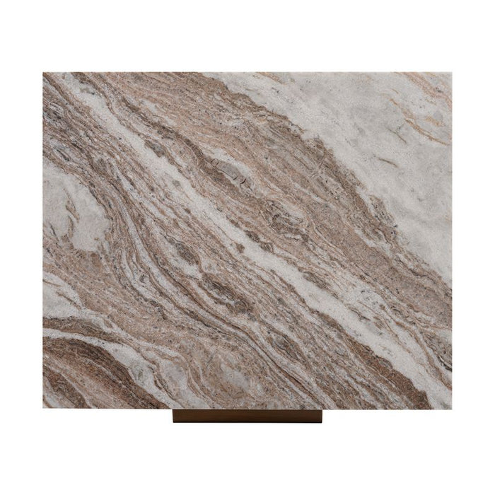 Benedict White Oak Bedside Table - River Brown Marble