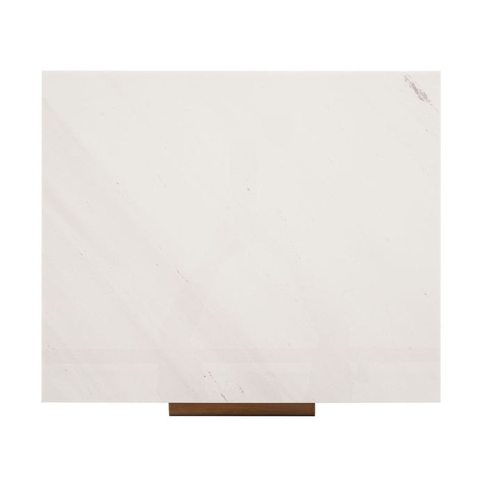 Benedict Smoked Oak Bedside Table - White Marble