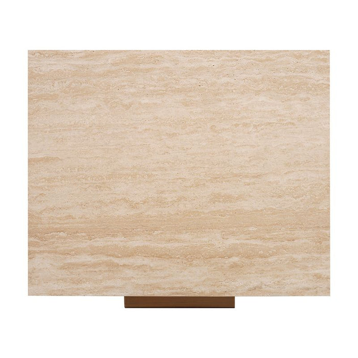 Benedict Smoked Oak Bedside Table - Travertine