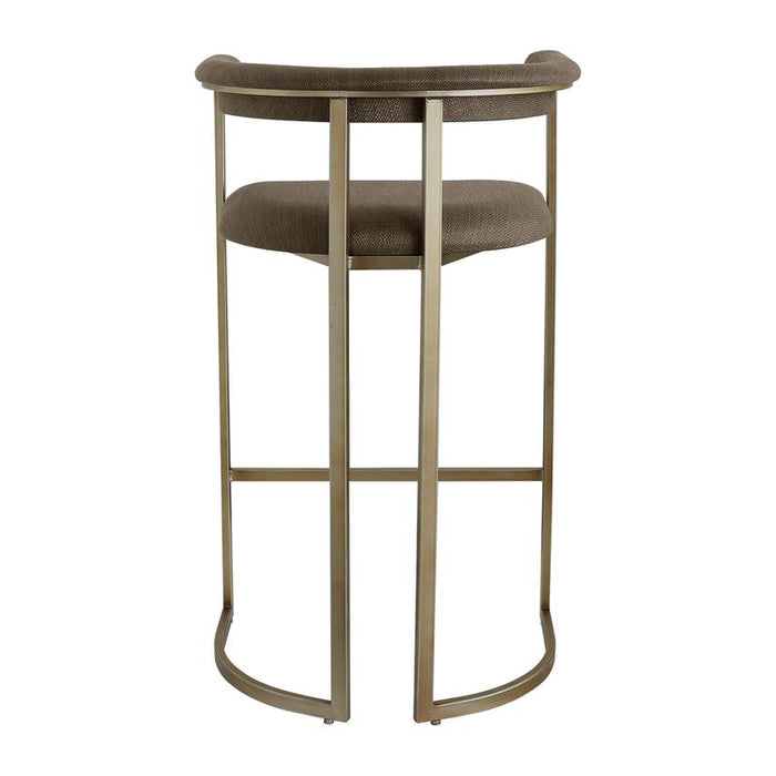 Dino Bar Stool with Upholstered Arms - Chocolate Linen, 96cm H