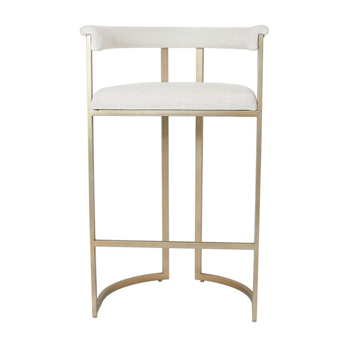 Dino Bar Stool with Upholstered Arms - Natural Linen, 96cm H