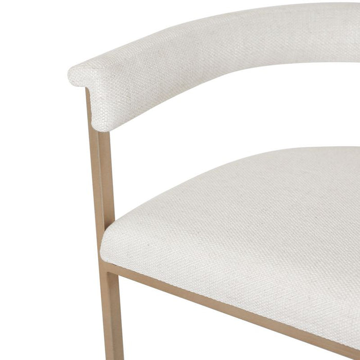 Dino Bar Stool with Upholstered Arms - Natural Linen, 96cm H