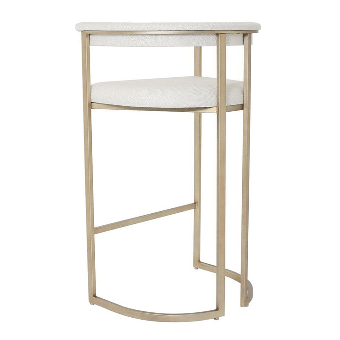 Dino Bar Stool with Upholstered Arms - Natural Linen, 96cm H