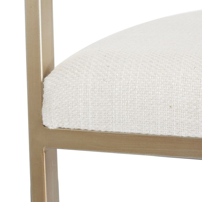 Dino Bar Stool with Upholstered Arms - Natural Linen, 96cm H