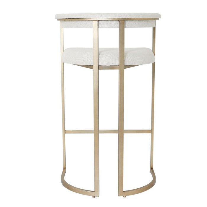 Dino Bar Stool with Upholstered Arms - Natural Linen, 96cm H