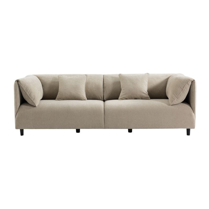 Dominic 3 Seater Sofa - Wheat, Cream Fabric Wood, 240cm