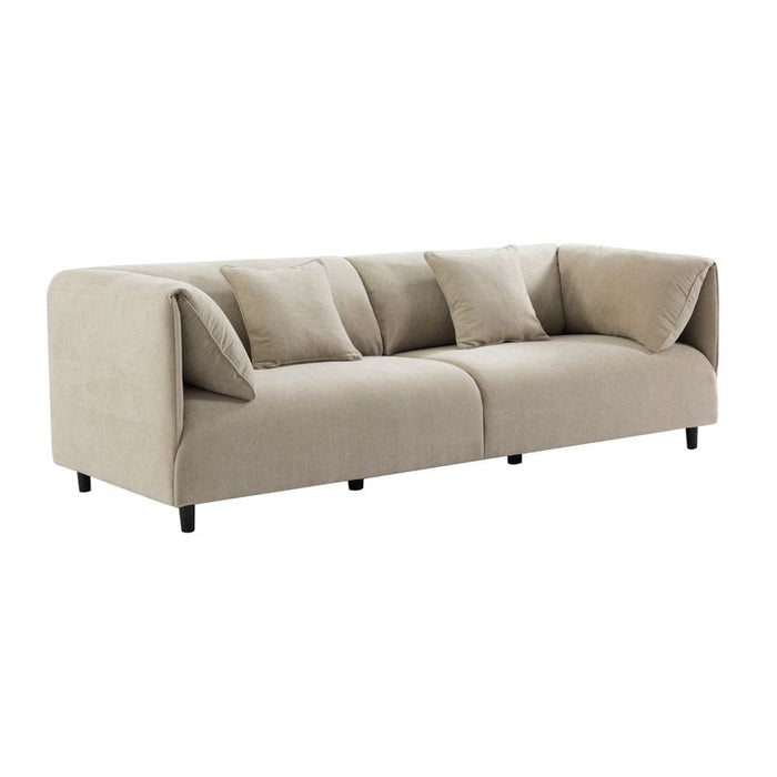 Dominic 3 Seater Sofa - Wheat, Cream Fabric Wood, 240cm