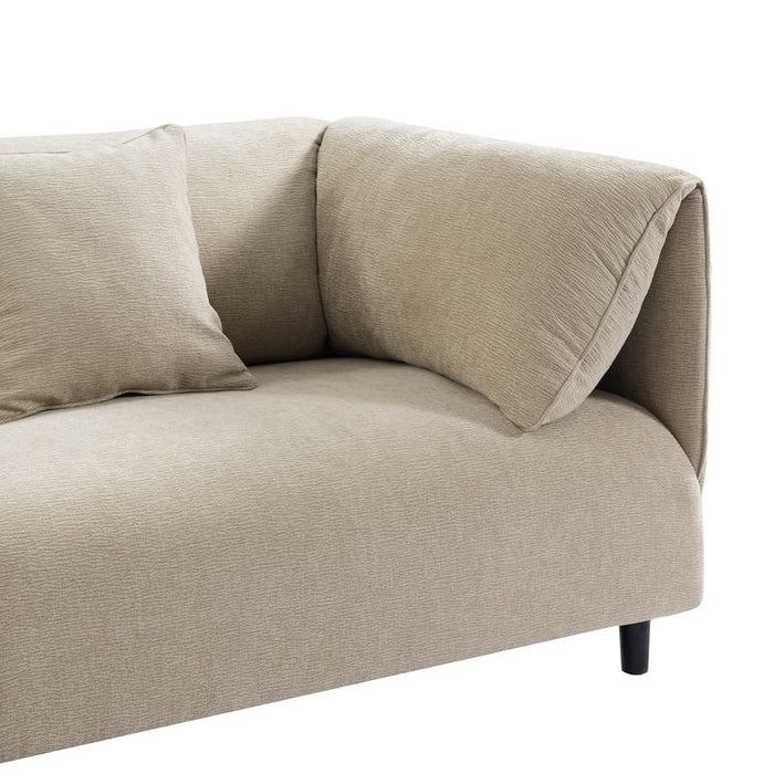 Dominic 3 Seater Sofa - Wheat, Cream Fabric Wood, 240cm