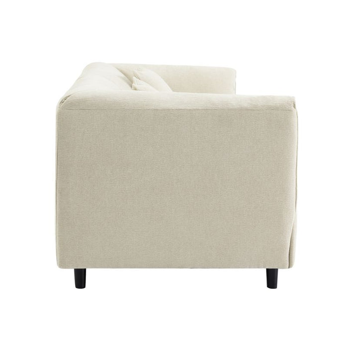 Dominic 3 Seater Sofa - Ivory, Fabric Wood, 240cm