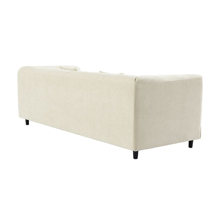 Dominic 3 Seater Sofa - Ivory, Fabric Wood, 240cm