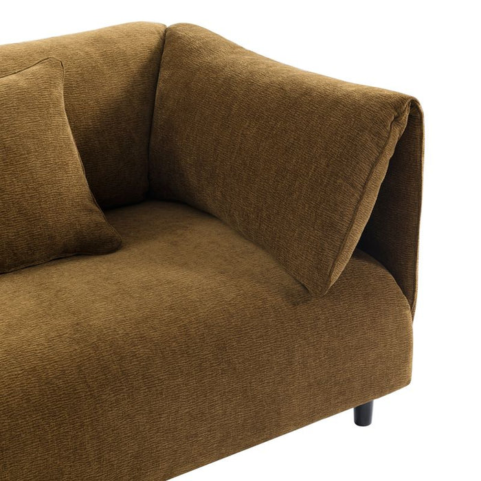 Dominic 3 Seater Sofa - Butterscotch, Cream Fabric Wood, 240cm