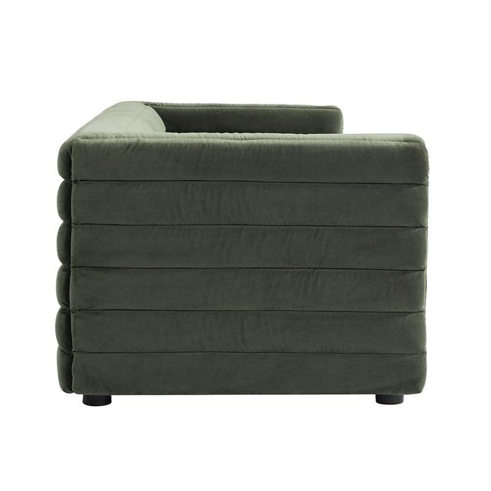 Colorado 3 Seater Sofa - Satin Moss Velvet, 240cm