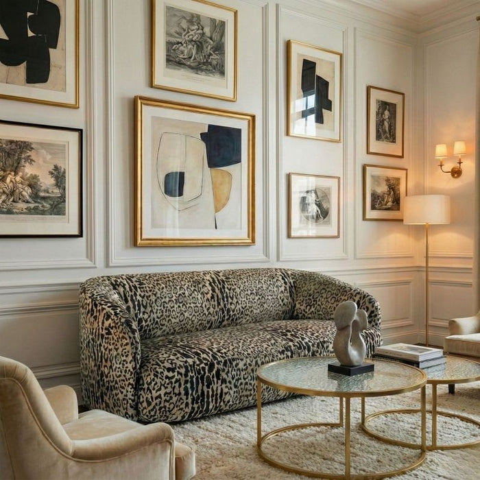 Durban 3 Seater Sofa - Leopard Chenille, Fabric Wood, 200cm