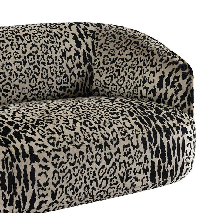 Durban 3 Seater Sofa - Leopard Chenille, Fabric Wood, 200cm