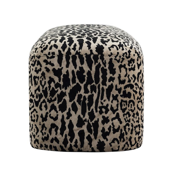 Piper Bench Ottoman - Leopard Chenille, Fabric Wood