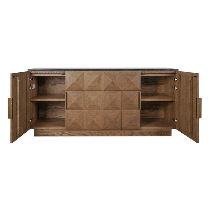 Benedict Walnut Buffet - Black Marble, 170cm