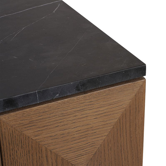 Benedict Walnut Buffet - Black Marble, 170cm