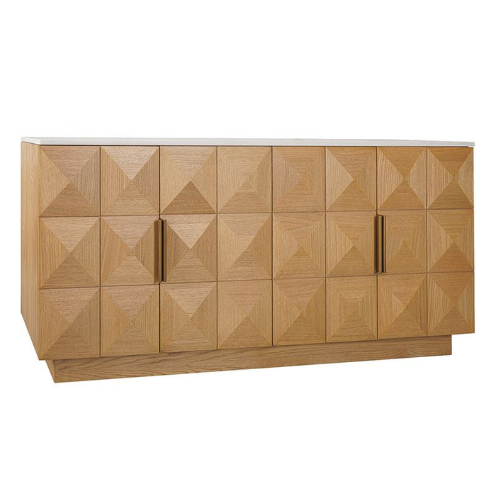 Benedict Natural Oak Buffet - White Marble, 170cm