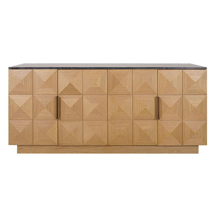 Benedict Natural Oak Buffet - Black Marble, 170cm