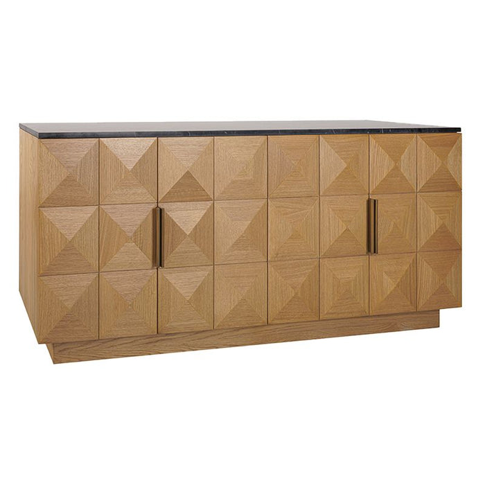 Benedict Natural Oak Buffet - Black Marble, 170cm
