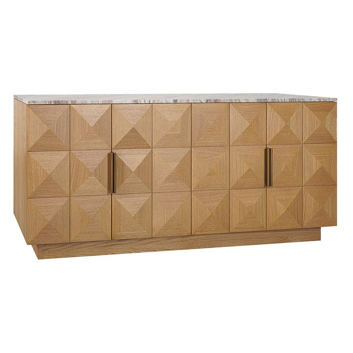 Benedict Natural Oak Buffet - River Brown Marble, 170cm