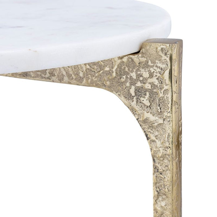 Thea Marble Nesting Side Tables - Gold, 41cm